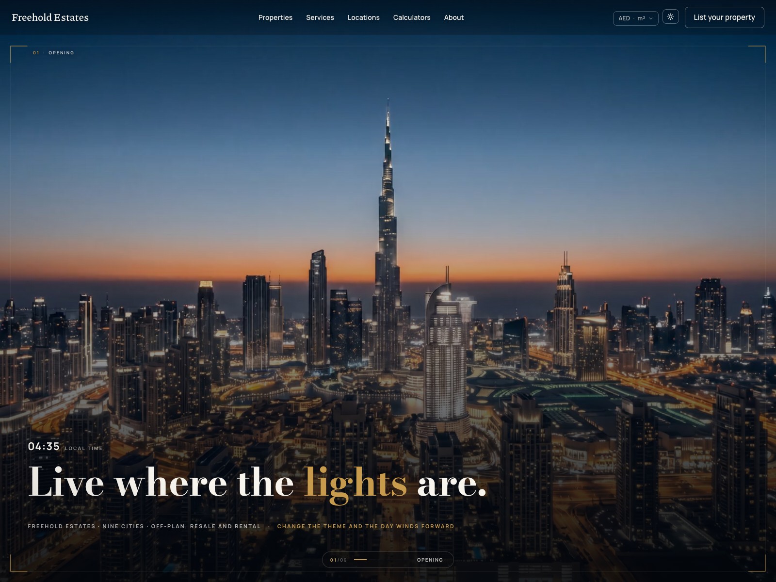 Freehold — the home page